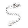 304 Stainless Steel Chain Extender with Flat Round Charms STAS-G383-05P-2