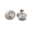 304 Stainless Steel Flat Round Stud Earrings for Women EJEW-M028-02S-1