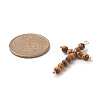 Natural Tiger Eye Faceted Round Copper Wire Wrapped Pendants PALLOY-JF02011-04-2