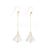 Electroplated 304 Stainless Steel Resin Fan Dangle Earrings EJEW-Z129-11G-02-2