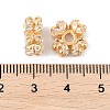 Brass Micro Pave Clear Cubic Zirconia Beads KK-R219-23G-2