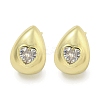Brass Micro Pave Cubic Zirconia Stud Earrings for Women EJEW-E312-01E-G-1