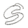 5.5MM 304 Stainless Steel Textured Oval Link Chain Necklaces NJEW-T016-12P-4