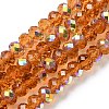 Electroplate Transparent Glass Beads Strands EGLA-A046-01B-13-1