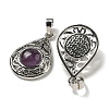 Natural Amethyst Pendants G-Q158-05P-12-2