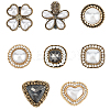 8Pcs 8 Styles Alloy & Glass & ABS Plastic Imitation Pearl Shoe Buckle Clips AJEW-CP0006-84-1