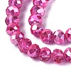 Transparent Electroplate Glass Beads Strands EGLA-Q131-01A-08-3