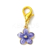 10Pcs 5 Styles Flower Alloy Enamel Pendant Decorations HJEW-JM02751-3
