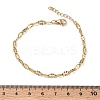 304 Stainless Steel Dapped Chains Bracelets for Women BJEW-D466-08A-G-3
