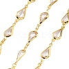 Brass Glass Teardrop Link Chains CHC-R001-04G-05-1