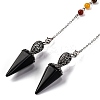Natural & Synthetic Gemstone Pointed Hexagonal Cone Dowsing Pendulums G-Q184-03AS-2