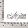 Brass Micro Pave Clear Cubic Zirconia Multi-Strand Links KK-S388-33P-3