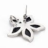 Flower Shape Natural White Shell Brooch Pin G-N333-012A-RS-5