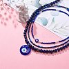 3Pcs 3 Style Lampwork Evil Eye Pendant Necklaces Set NJEW-JN04016-2
