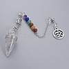 Chakra Jewelry Natural Quartz Crystal Cone Dowsing Pendulums G-G771-E07-2