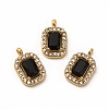 PVD Vacuum Plating 304 Stainless Steel Cubic Zirconia Pendants STAS-A076-03G-2