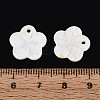 Natural Freshwater Shell Carved Flower Charms SHEL-N038-10-4