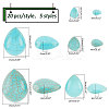   100Pcs 5 Styles Craft Findings Dyed Synthetic Turquoise Gemstone Flat Back Teardrop Cabochons TURQ-PH0001-06-2