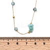 Natural Amazonite Chip 304 Stainless Steel Link Chain Necklaces for Women NJEW-K255-60G-5