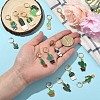 15Pcs Cactus Alloy Enamel Pendant Decorations HJEW-YW00129-4