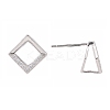 Anti-Tarnish Rhodium Plated 925 Sterling Silver Stud Earring Findings STER-F048-28P-1