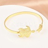Marine Organism Brass Cuff Bangles for Women BJEW-D368-03J-G-3