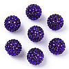 Resin Rhinestone Bubblegum Ball Beads RESI-S260-20mm-S14-1