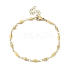 Ion Plating(IP) 304 Stainless Steel Rhombus Link Chain Bracelets for Women BJEW-D023-01G-1