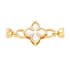 Brass Micro Pave Clear Cubic Zirconia Fold Over Clasps KK-P291-10G-1