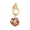 Brass Micro Pave Clear Cubic Zirconia Fold Over Clasps KK-U059-46G-1