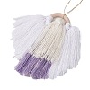 Angel Wood & Cotton Threads Pendant Decoration HJEW-JM02406-03-5