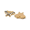 304 Stainless Steel with Crystal Rhinestone Enamel Charms STAS-G358-06G-04-2