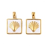 304 Stainless Steel Enamel Pendants STAS-P380-04G-1