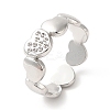 Tarnish Resistant 201 Stainless Steel Open Cuff Ring Rhinestone Settings RJEW-E063-52P-1