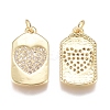 Brass Micro Pave Cubic Zirconia Pendants ZIRC-G168-43G-2