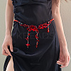 Glass with Acrylic Flower Tassel Waist Belly Chains for Women FS-WG85543-01-3