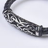 Men's Braided Leather Cord Bracelets BJEW-P194-02-3