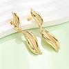 Brass Micro Pave Clear Cubic Zirconia Dangle Stud Earrings for Women EJEW-F418-23G-2