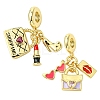 2Pcs 2 Styles Rack Plating Brass Cubic Zirconia European Dangle Charms Large Hole Pendants KK-YW0002-84-1