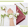 HOBBIESAY 4Pcs 2 Style Silk Cloth Rose Flower Boutonniere Brooch & Wrist Corsage AJEW-HY0001-32-5