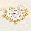 Elegant Brass & Imitation Pearl Double Layer Clover Pendant Anklets for Women's Fashion Style KI5971-5