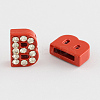 Mixed Color Zinc Alloy Grade A Rhinestone Letter Slide Charms ALRI-S130-B-2