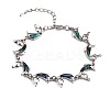 Dolphin Natural Abalone Shell/Paua Shell Link Bracelets for Women FS5984-7-1