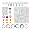 Spinning Fidget Ring & Butterfly & Shell & Flower & Starfish & Paw Print Silicone Molds Kit BY-TAC0003-08-1