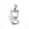Non-Tarnish 304 Stainless Steel Hollow Kitten Pendants LS-STAS-P209-28P-1