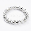 Electroplated Natural Lava Rock Beads Stretch Bracelets BJEW-G623-01S-10mm-1