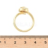 Flower Brass Micro Pave Cubic Zirconia Cuff Rings for Women RJEW-A069-05G-02-5