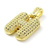 Brass Micro Pave Clear Cubic Zirconia Pendants KK-M279-01G-H-2