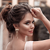2 Pairs 2 Style Crystal Rhinestone Bowknot Dangle Stud Earrings EJEW-AN0002-31-4