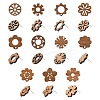 22Pcs 11 Styles Walnut Wood Stud Earring Findings MAK-CJ0001-17-1